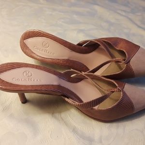 Authentic Cole Haan pink leather sandal/slides